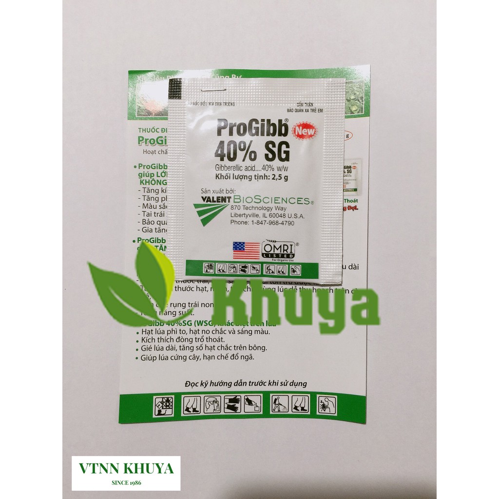 Điều hòa sinh trưởng ProGibb 2,5gr