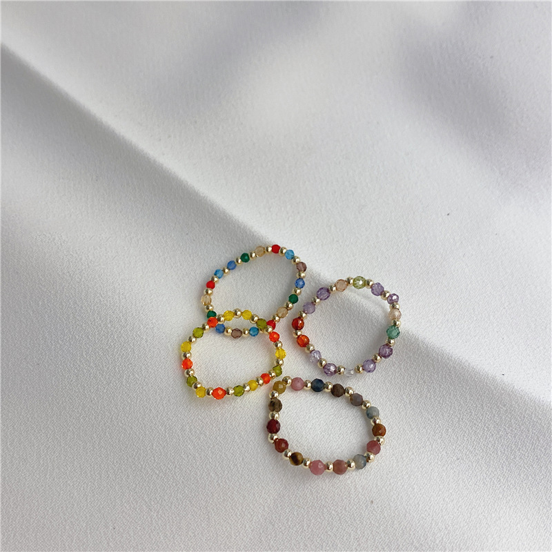 Nhẫn xỏ hạt cườm thủ công nhiều màu sắc tuỳ chọn phong cách vintage