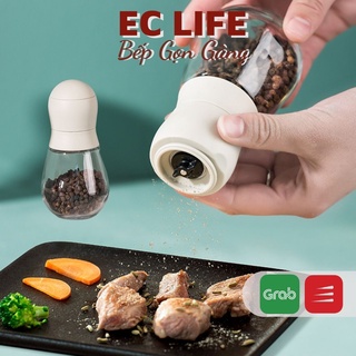 Hũ xay tiêu, lọ xay tiêu cầm tay có nắp tiện dụng bằng thủy tinh cao cấp EC Life 0105