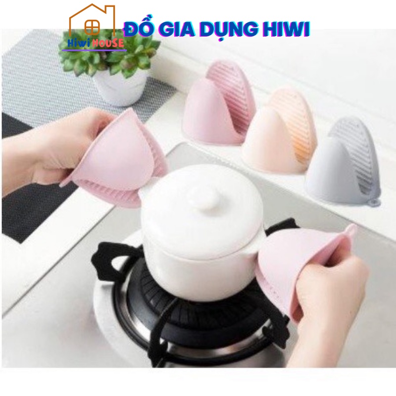 Bộ Đôi Nhấc Nồi Cách Nhiệt Chống Nóng Chống Phỏng Silicon có móc treo siêu tiện lợi
