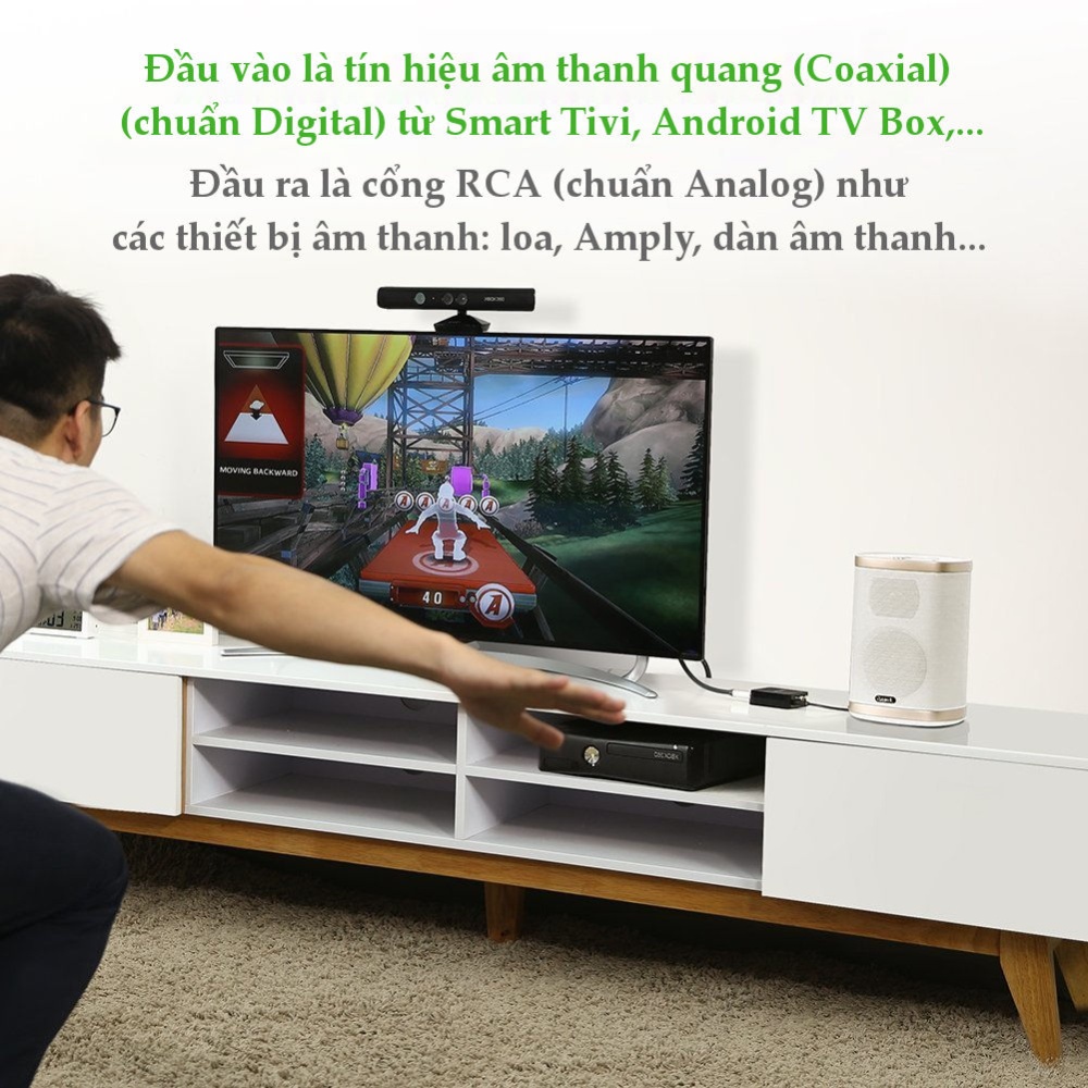 Bộ Chuyển Đổi Âm Thanh Từ Quang sang AV Ugreen 30523 + Dây Quang Ugreen 1,5m- chính hãng