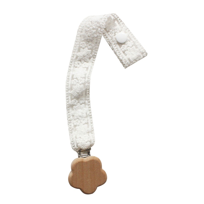 ✿ Kẹp Ti Giả Chống Thất Lạc Họa Tiết Hoa Cúc Nhỏ Phối Ren Xinh Xắn Cho Bé Sơ Sinh