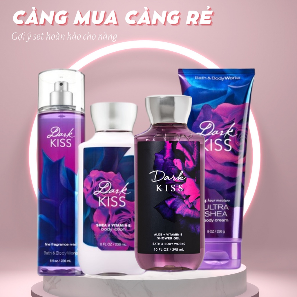Dưỡng Da Toàn Thân Bath And Body Works Dark Kiss Giữ Ẩm Bảo Vệ Nuôi Dưỡng Da Mùi Thơm Dễ Chịu Chai 236ml