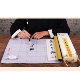Bộ thư pháp vải ma thuật viết chữ Hán, chữ thư pháp - Bút lông thư pháp + nghiên mực + thẻ bài