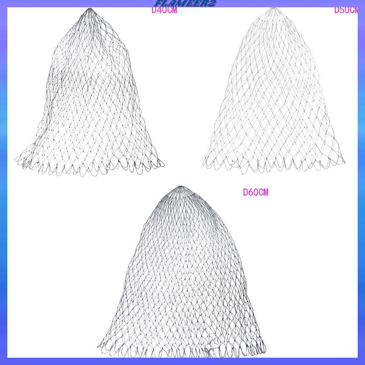 Portable Nylon Folding Fishing Landing Net Rhombus Mesh Landing Dip Net-40cm