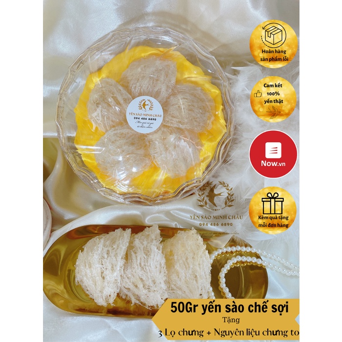 50gr Yến Sào Tinh Chế Sợi Dài Loại 1🎁lọ chưng yến + Nguyên liệu chưng Cao cấp ! | BigBuy360 - bigbuy360.vn