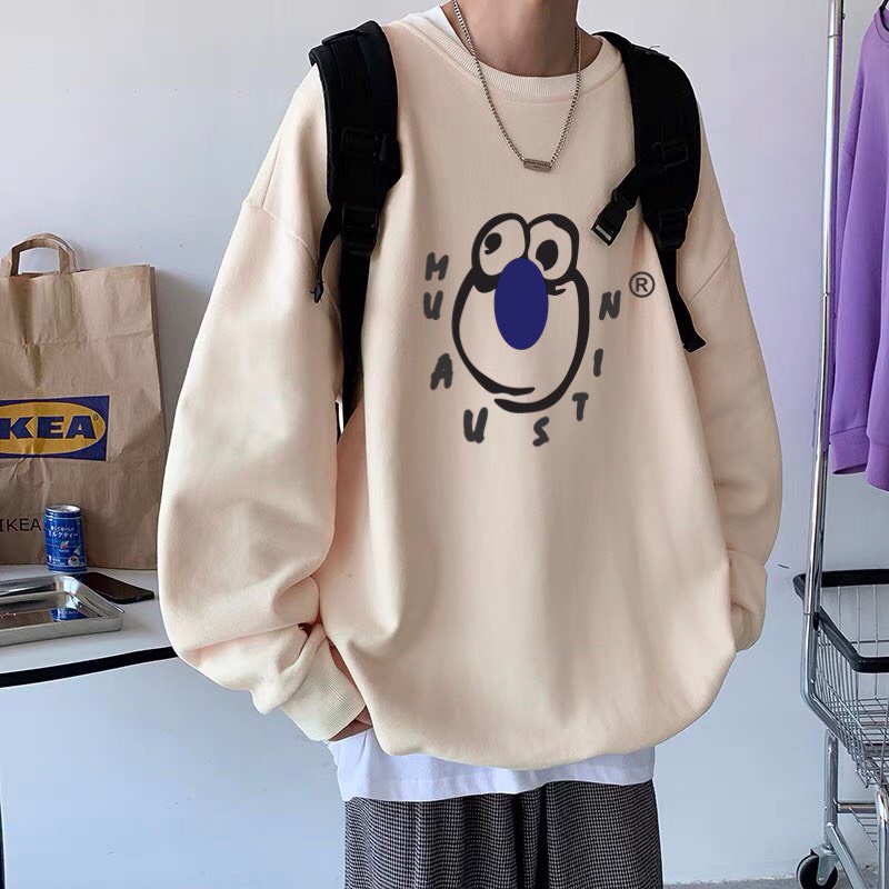 [ Mã 12FASHIONSALE1 giảm 10K đơn 50K ] Áo sweater nỉ cổ tròn dài tay nam nữ họa tiết APSR Muaustin