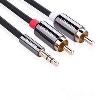 Dây AV 3.5 ra 2 đầu RCA, đầu mạ vàng Ugreen 3M