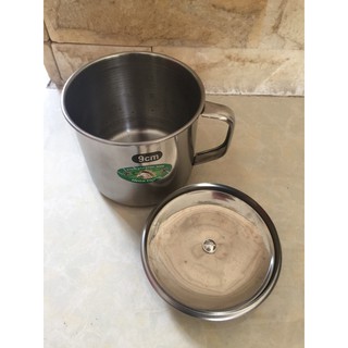CA INOX CÓ NẮP  LOẠI MỎNG 9CM