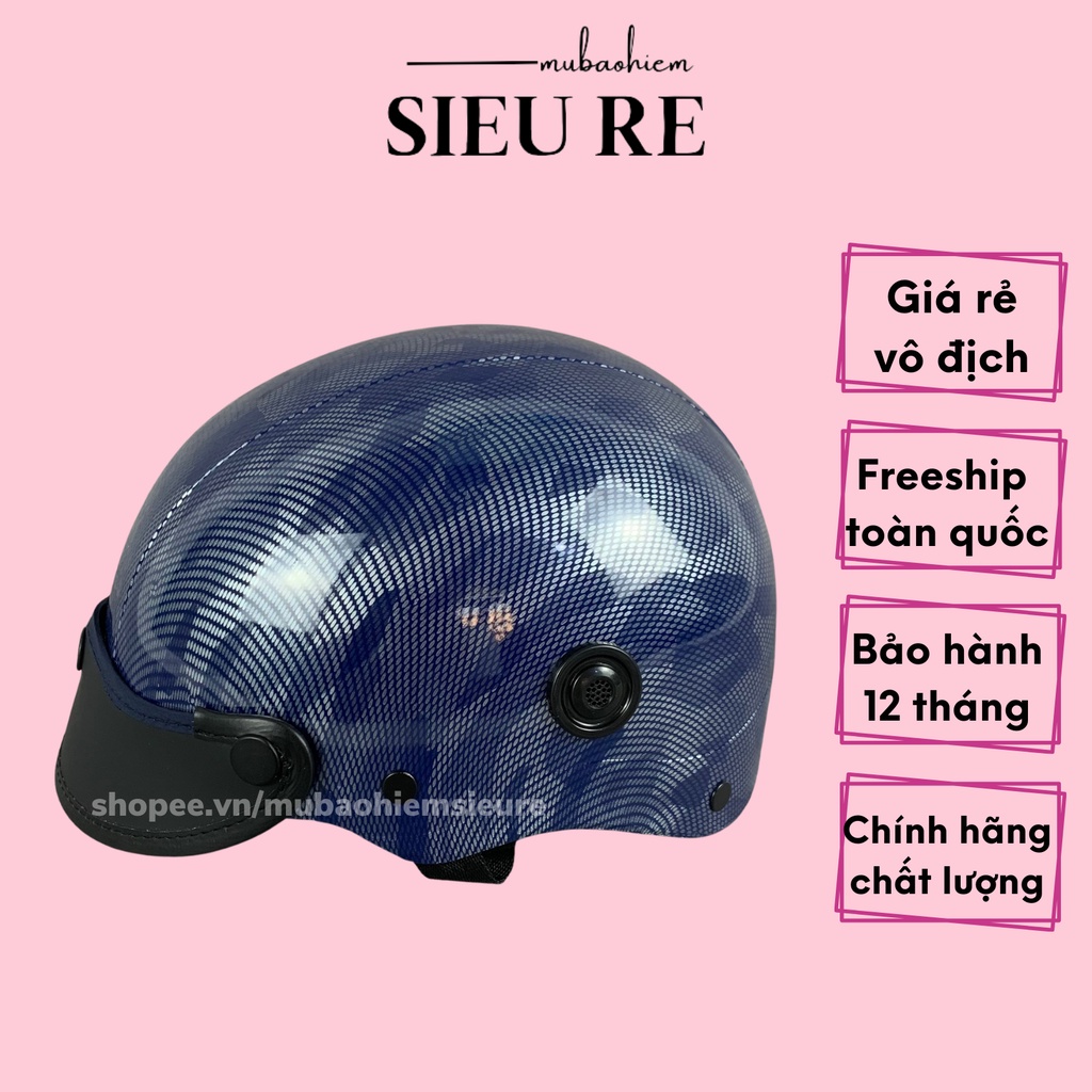 Mũ bảo hiểm nửa đầu chính hãng nhúng cacbon tem S2 , nón bảo hiểm đa dạng màu sắc sơn xịn 2K phủ nano phù hợp cả nam nữ