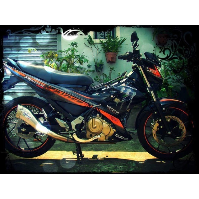 Tem rời raider xăng cơ cam đen