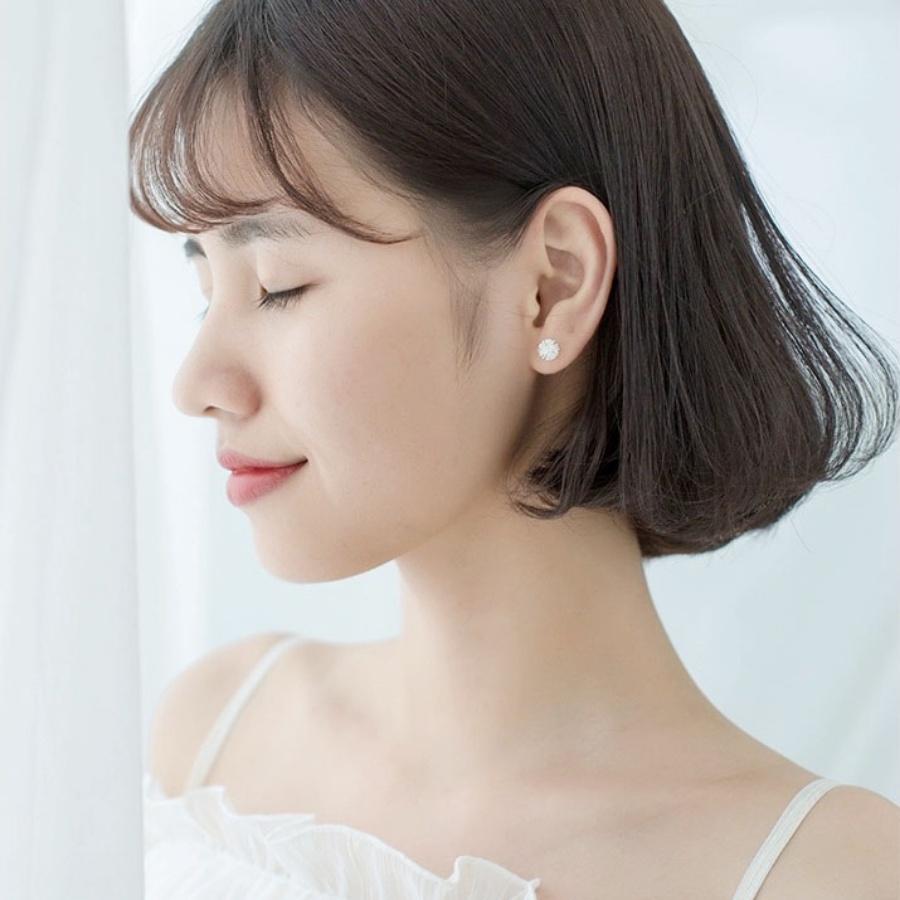 Khuyên Tai Bạc S92551, Bông Tai Nữ Hình Hoa Bồ Công Anh Thiết Kế Đơn Giản Xinh Xắn Đáng Yêu Phong Cách Hàn Quốc