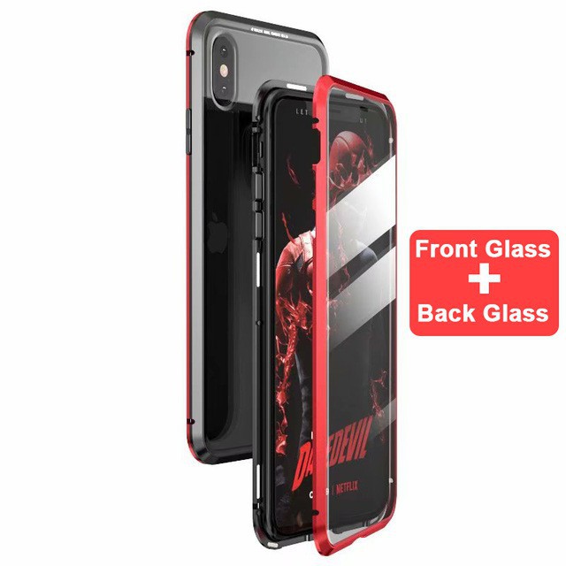 Ốp lưng điện thoại hai mặt bằng kim loại cho iPhone 6 6s 7 8 plus X XR XS MAX 11 pro max