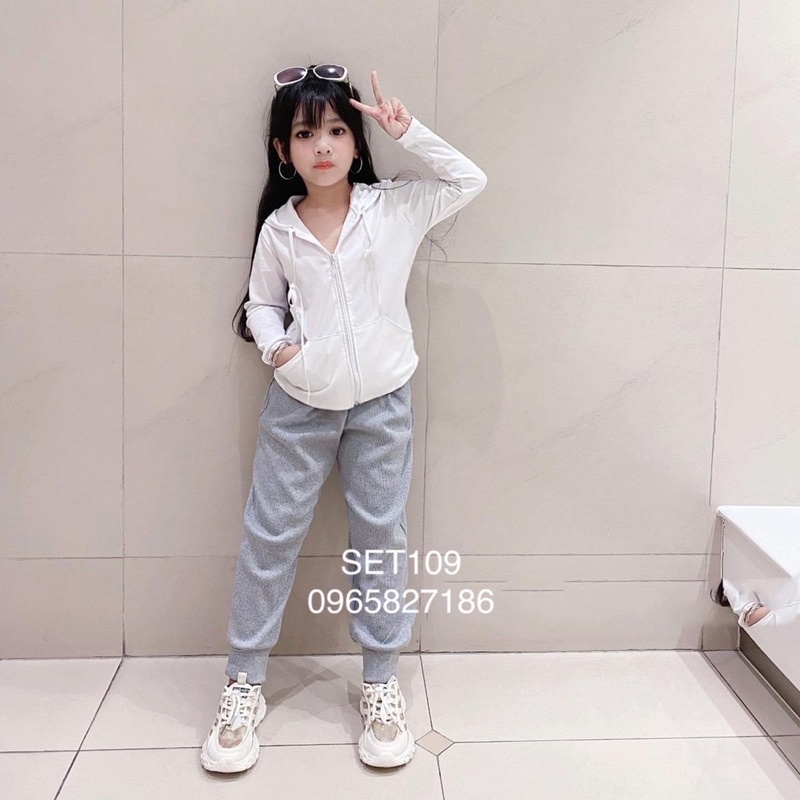 xả kho - Set áo trắng VN quần tăm bé gái