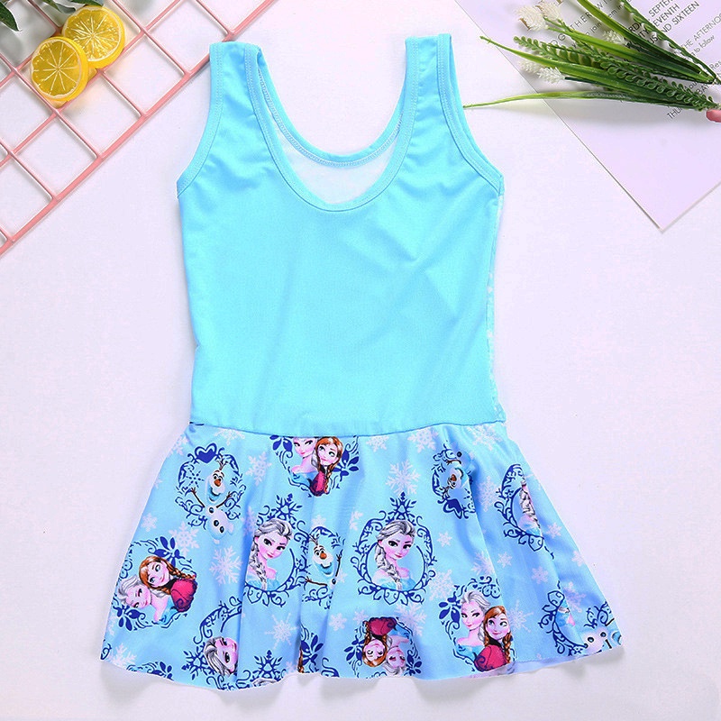 Bộ Đồ Bơi Một Mảnh In Hình Công Chúa elsa Xinh Xắn Cho Bé Gái akku