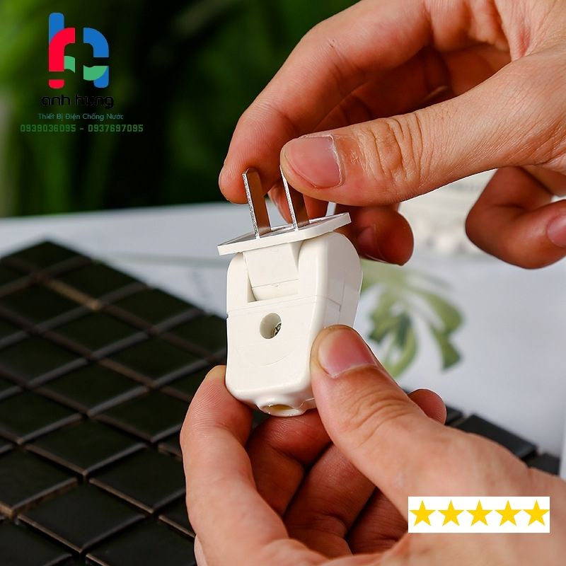 Phích cắm điện dẹp Gật Gù, Phích cắm gập 90 độ, gập 180 độ - Chân đồng mạ Niken, Phù hợp tiêu chuẩn Phích cắm Nhật, Mỹ