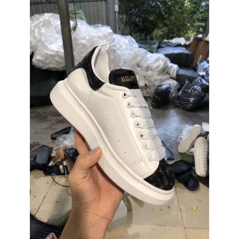 Giày Thể Thao M.C.Q trắng phối mũi đen đế cao full size 38-43