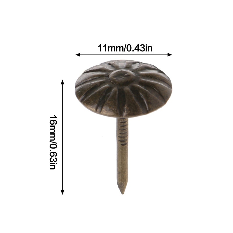 Bộ 100 Đinh Ghim Bằng Đồng Mạ Vàng Dùng Trang Trí Bàn / Hộp Quà / Đồ Gỗ