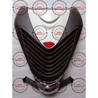 MẶT NẠ XE VISION KIỂU SH MÀU TRẮNG NGÀ ( VÀNG NHẠT NÂU ) VIỀN NÂU đời 2014 - 2019