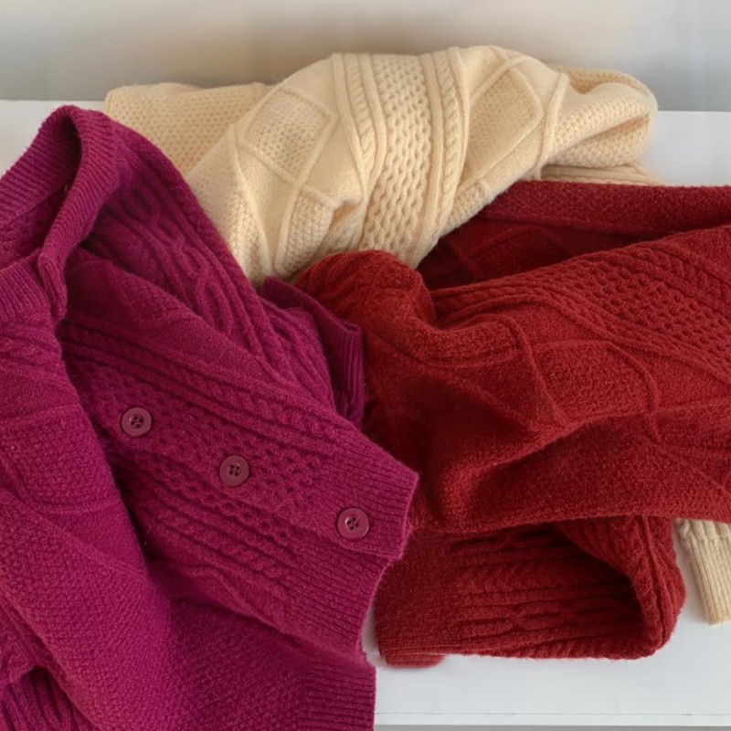 Hàng Sẵn_Áo len nữ vặn thừng áo khoác ngoài mùa xuân và mùa thu Phong cách hàn quốc | BigBuy360 - bigbuy360.vn