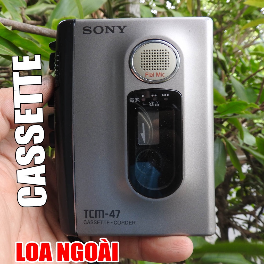 Máy nghe nhạc Cassette Sony TCM-47 loa ngoài loại loa lớn máy có khá đẹp màu vàng hồng