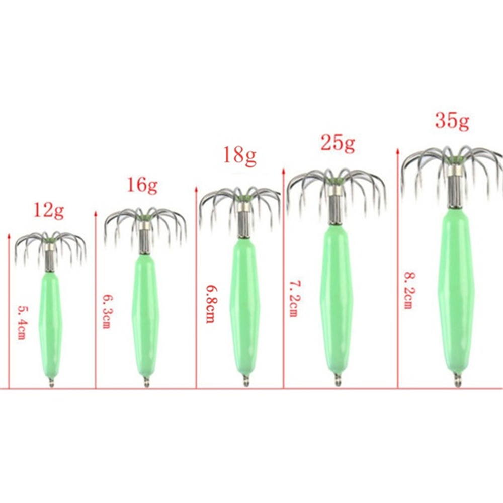 Mồi Câu Cá Giả Hình Bạch Tuộc / Mực Dạ Quang Siêu Bền Tiện Dụng