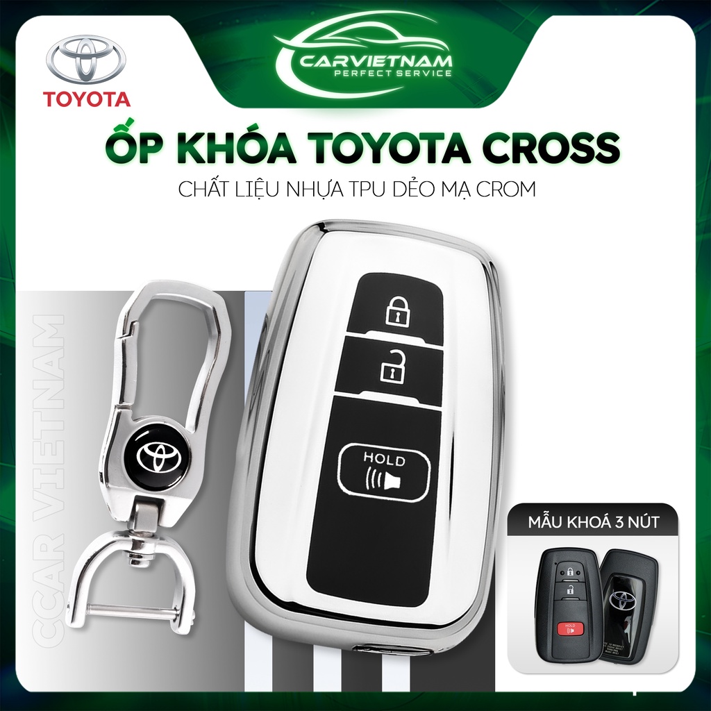 Ốp Khóa Ô Tô Toyota Cross (3 nút) Nhựa TPU Dẻo Cao Cấp - Bao Khóa Bảo Vệ Chìa Khóa Xe Hơi Hạn Chế Trầy Xước