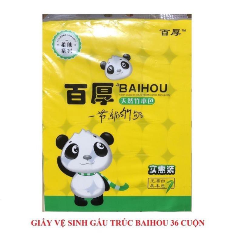 36 CUỘN GIẤY GẤU TRÚC/ GIẤY VỆ SINH/ GIẤY CUỘN BAIHOU