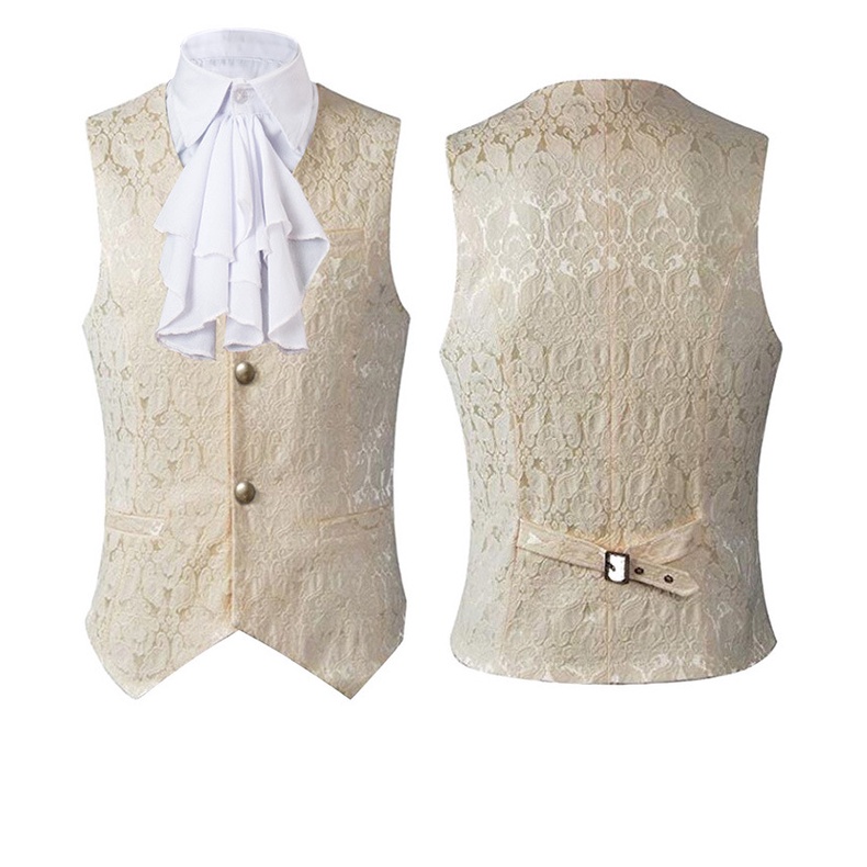 Áo Vest Hóa Trang Phong Cách Gothic Thời Trung Cổ Kèm Cà Vạt Jabot Cho Nam