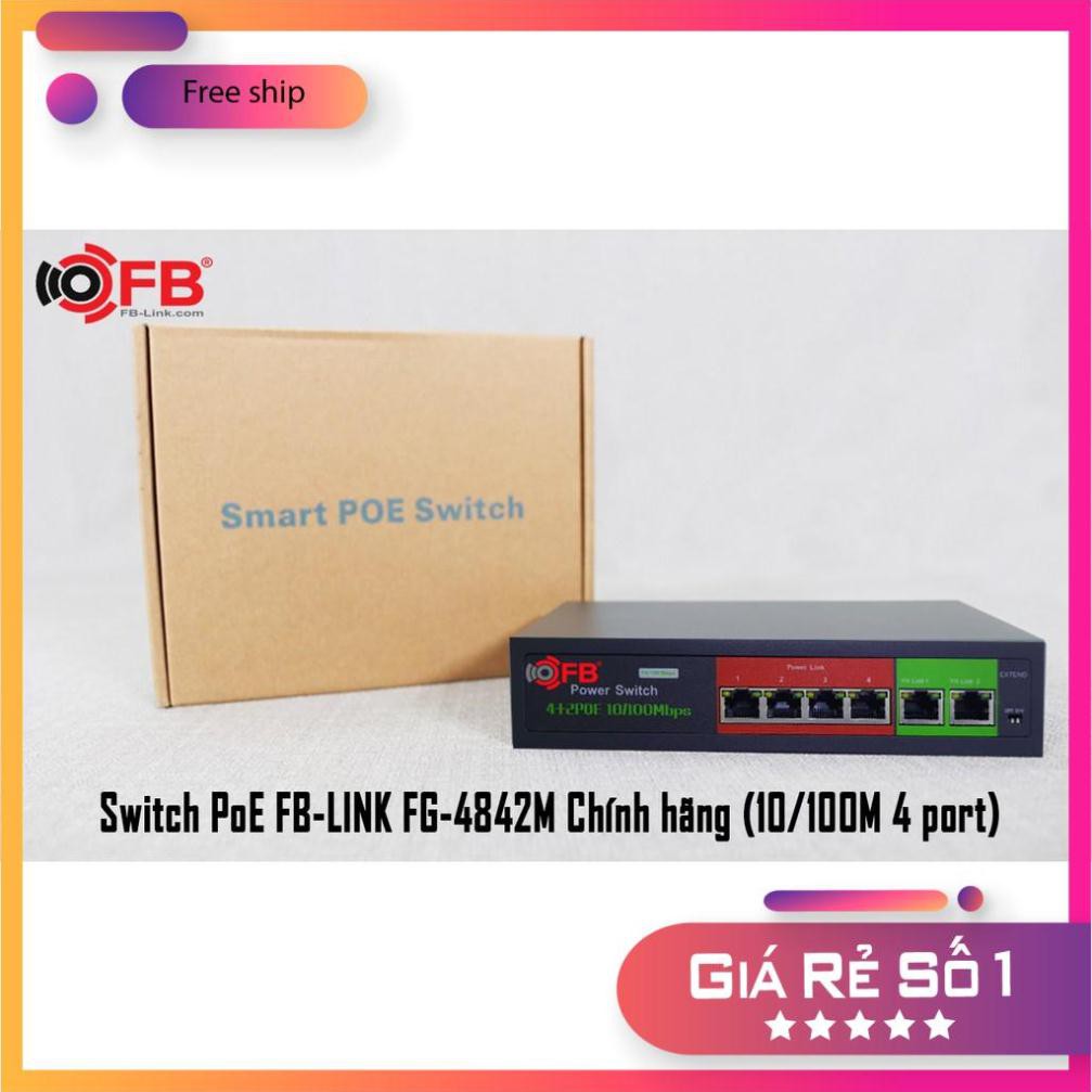 [FREESHIP TOÀN QUỐC] Switch Mạng FB-LINK FG-4842M 4 CỔNG POE, 2 CỔNG UPLINK 10/100Mbps - Hàng chính hãng