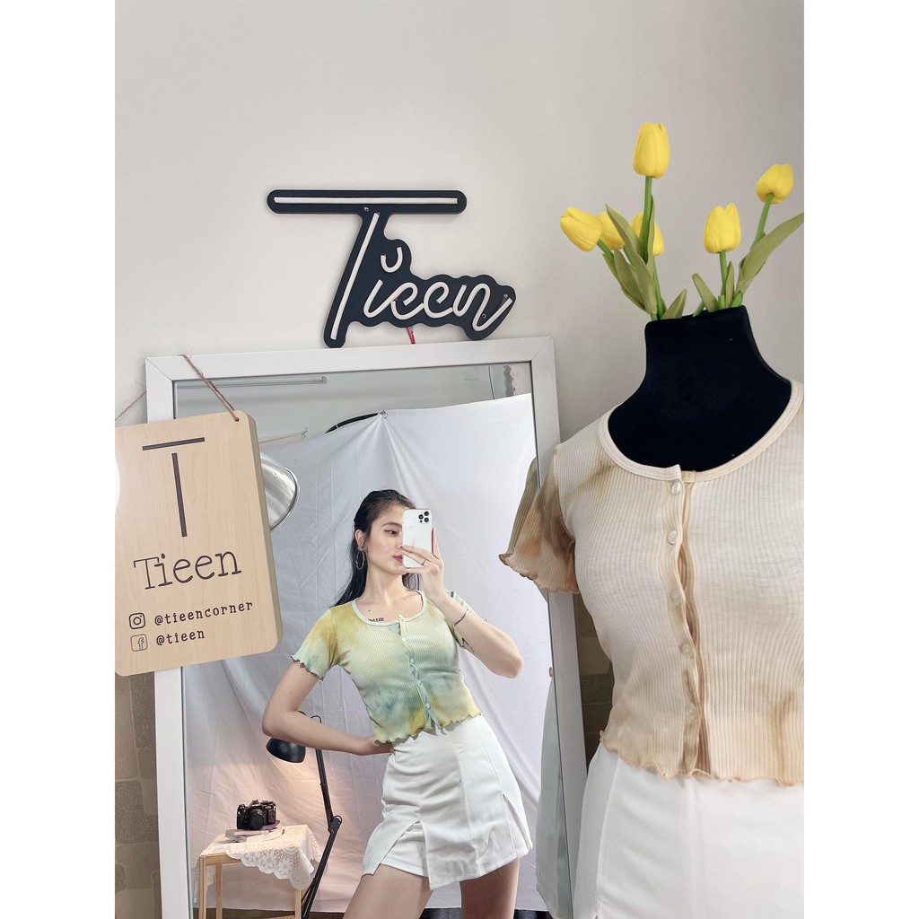 Áo loang basic nút rời thun gân mềm mịn
