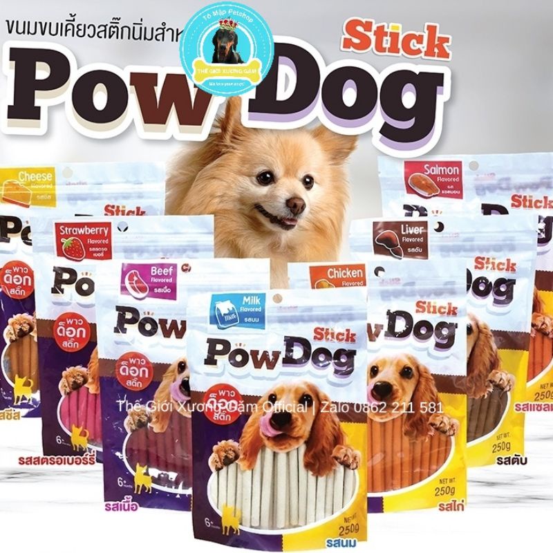 [MẪU MỚI 2022] POW DOG SNACK QUE MỀM CHO CHÓ 250GR