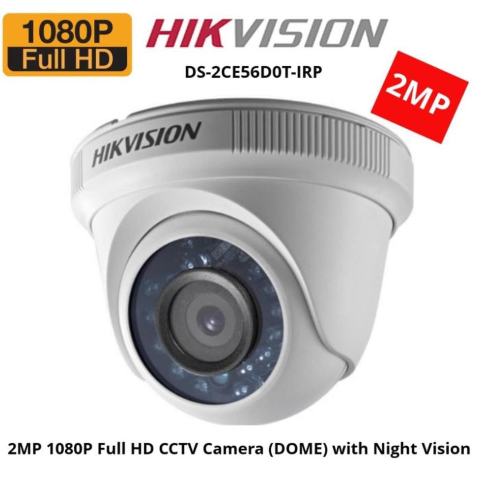 Camera HD-TVI Hikvision DS-2CE56D0T-IRP hồng ngoại 20m 2MP