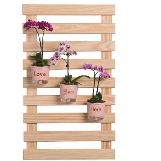 Khung hàng rào gỗ trang trí treo tường ban công ngoài trời, tường trong nhà hình chữ nhật 40X40Cm, khung gỗ decor đẹp