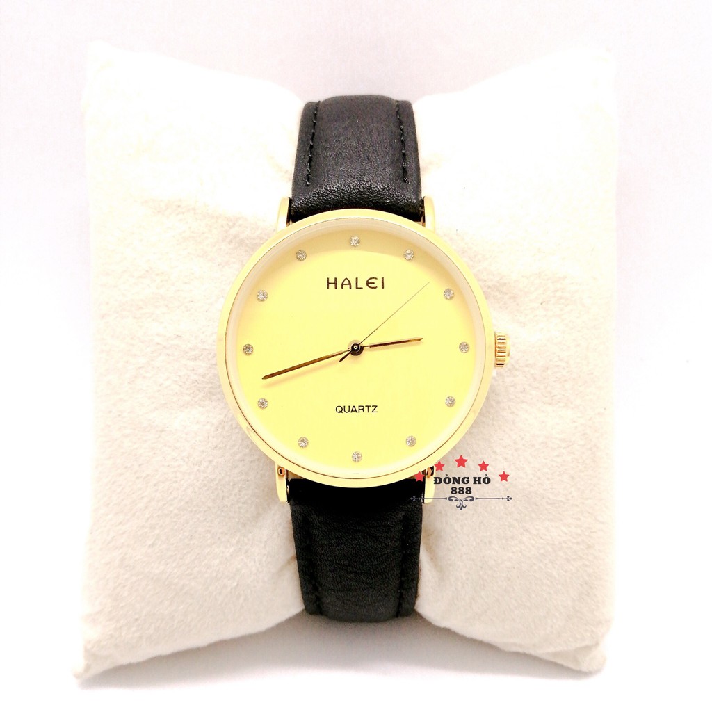 Cặp đồng hồ nam nữ HALEI máy Nhật chính hãng mặt tròn 39mm 28mm dây da cao cấp chống xước chống nước tuyệt đối HL542 | BigBuy360 - bigbuy360.vn