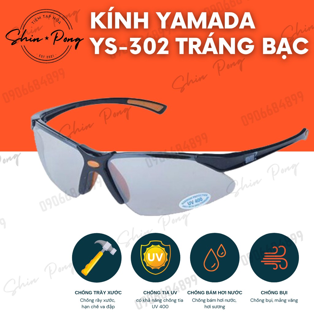 KÍNH BẢO HỘ ⭐️ YAMADA YS - 302 TRÁNG BẠC ⭐️ THÁI LAN