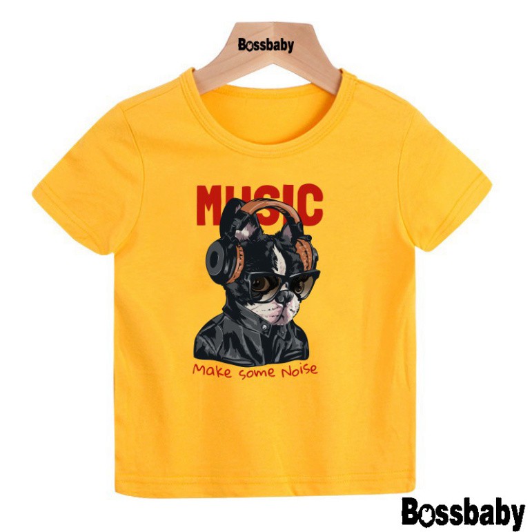 (Càng mua càng giãm) Áo thun cho bé hình chó mang tai nghe nhạc MUSIC ( trai và gái).áo cho bé từ 6kg-30kg.AL22.