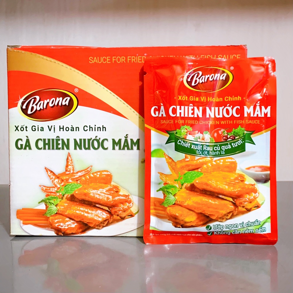 Xốt Gà Chiên Nước Mắm Gia Vị Hoàn Chỉnh Barona, Gà Chiên Nước Mắm Gói 80g