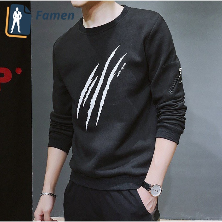 Áo thun tay dài nam, áo thu đông dài tay cotton co giãn thoáng mát tại shop Famen | BigBuy360 - bigbuy360.vn