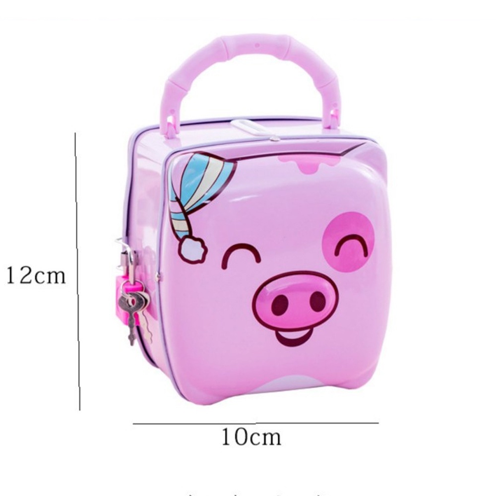 Đồ chơi Két sắt mini HÌNH HEO có khóa tiện lợi cho bé (12x10cm)