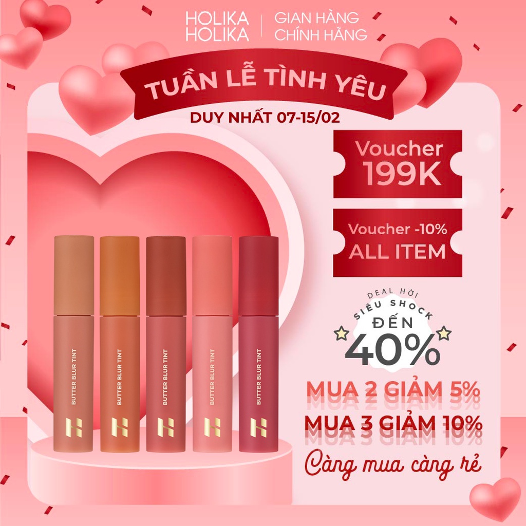 Son kem lì mờ vân môi Holika Holika Butter Blur Tint 4g