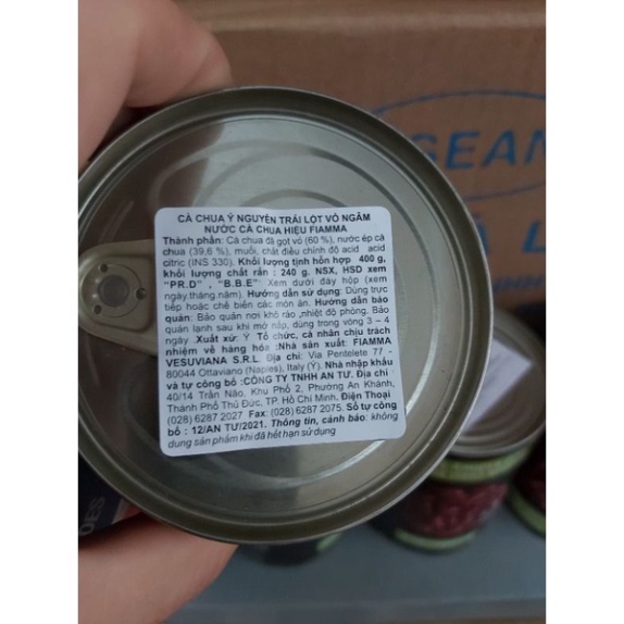 Cà chua Ý nguyên trái lột vỏ 400g Fiamma