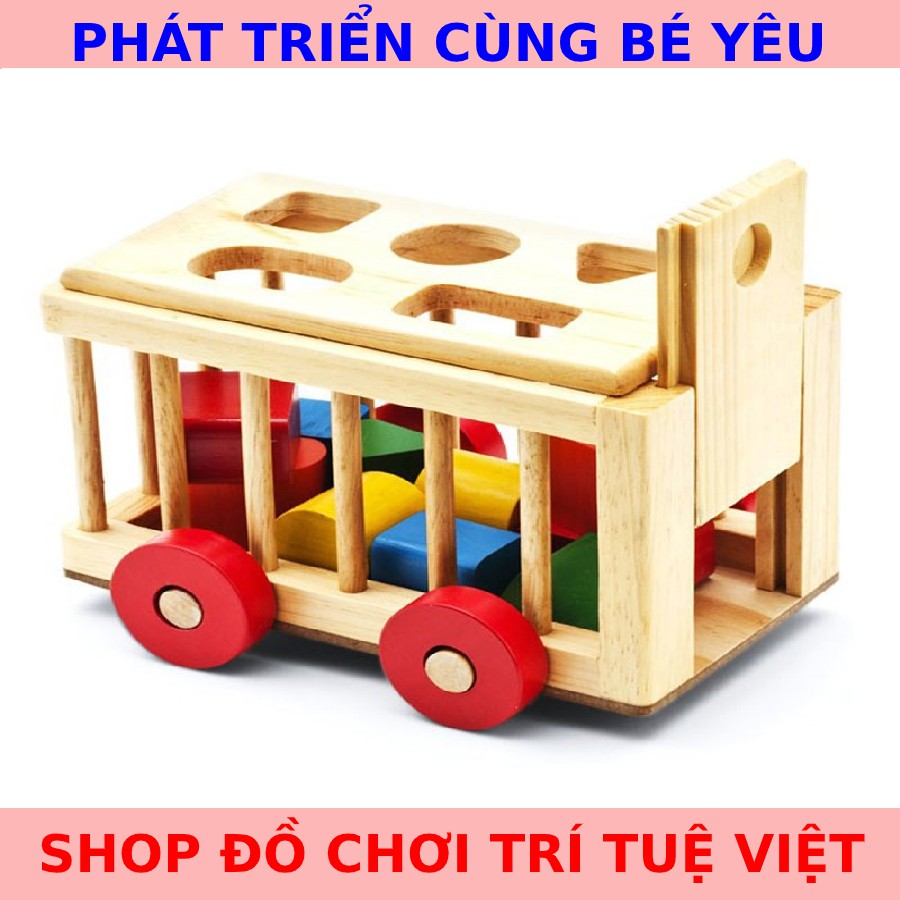 ✅PHÁT TRIỂN IQ CHO BÉ✅ ĐỒ CHƠI GỖ_THẢ HÌNH VÀO XE KÉO NHIỀU MÀU SẮC