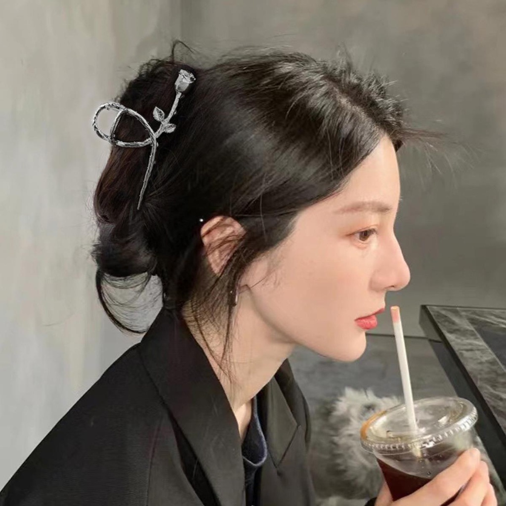 Kẹp Tóc Càng Cua Hình Hoa Hồng Phụ Kiện Thời Trang Cho Nữ AB081