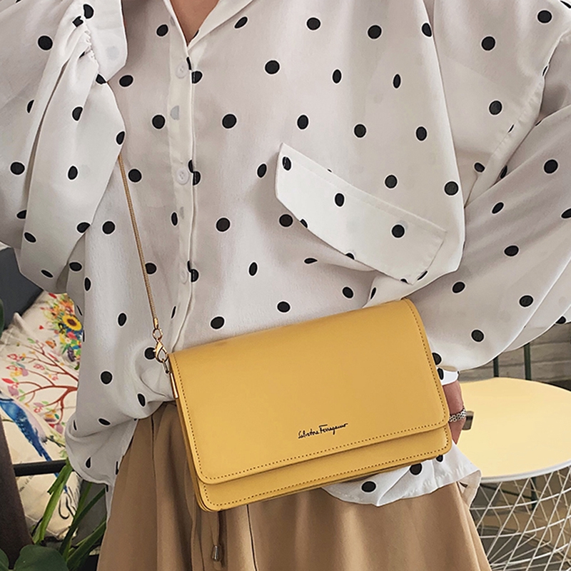 Túi đeo chéo vai chất lượng cao dây xích mảnh thanh lịch thời trang Pháp xuân hè 2020