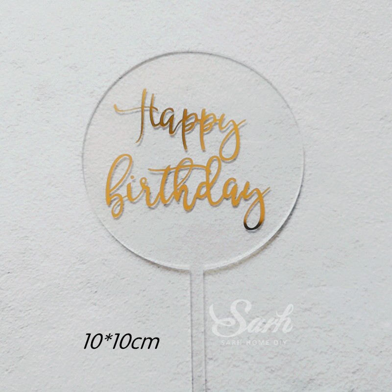 Que Cắm Trang Trí Bánh Kem Chữ Happy Birthday Màu Hồng Tím Lấp Lánh