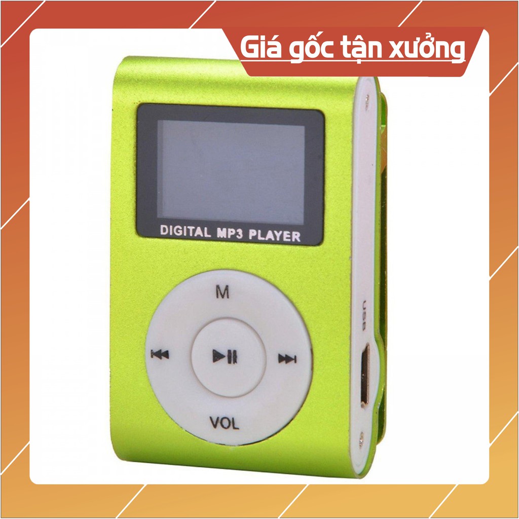 Máy nghe nhạc MP3 kẹp áo vỏ nhôm mini hỗ trợ thè nhớ TF