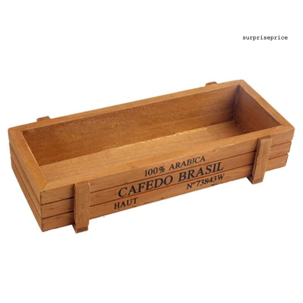 Chậu trồng cây mọng nước dạng hộp bằng gỗ trang trí vườn nhà/ tiểu cảnh độc đáo