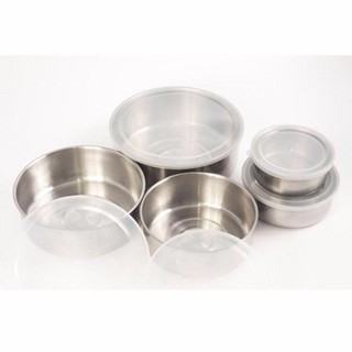 🏵️FREESHIP🏵️ Combo 5 Bộ bát inox 5 món có nắp bảo quản thực phẩm
