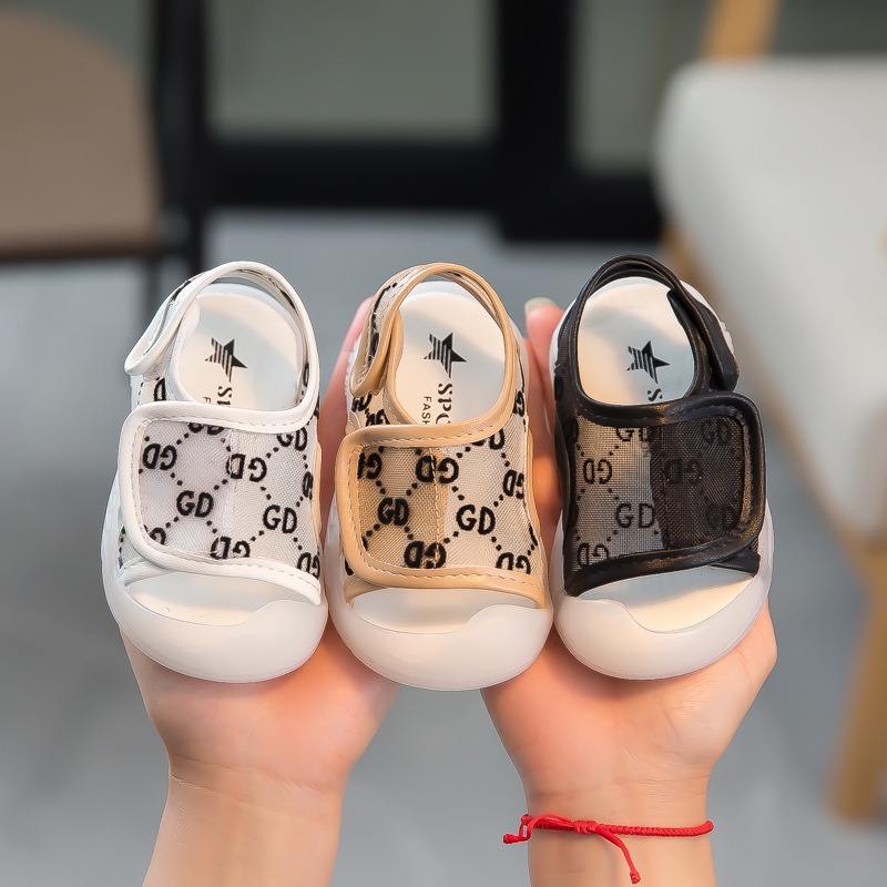 Dép sandal tập đi cho bé chống vấp 2 quai dán GD từ 0-3 tuổi chống trượt [DTD08]